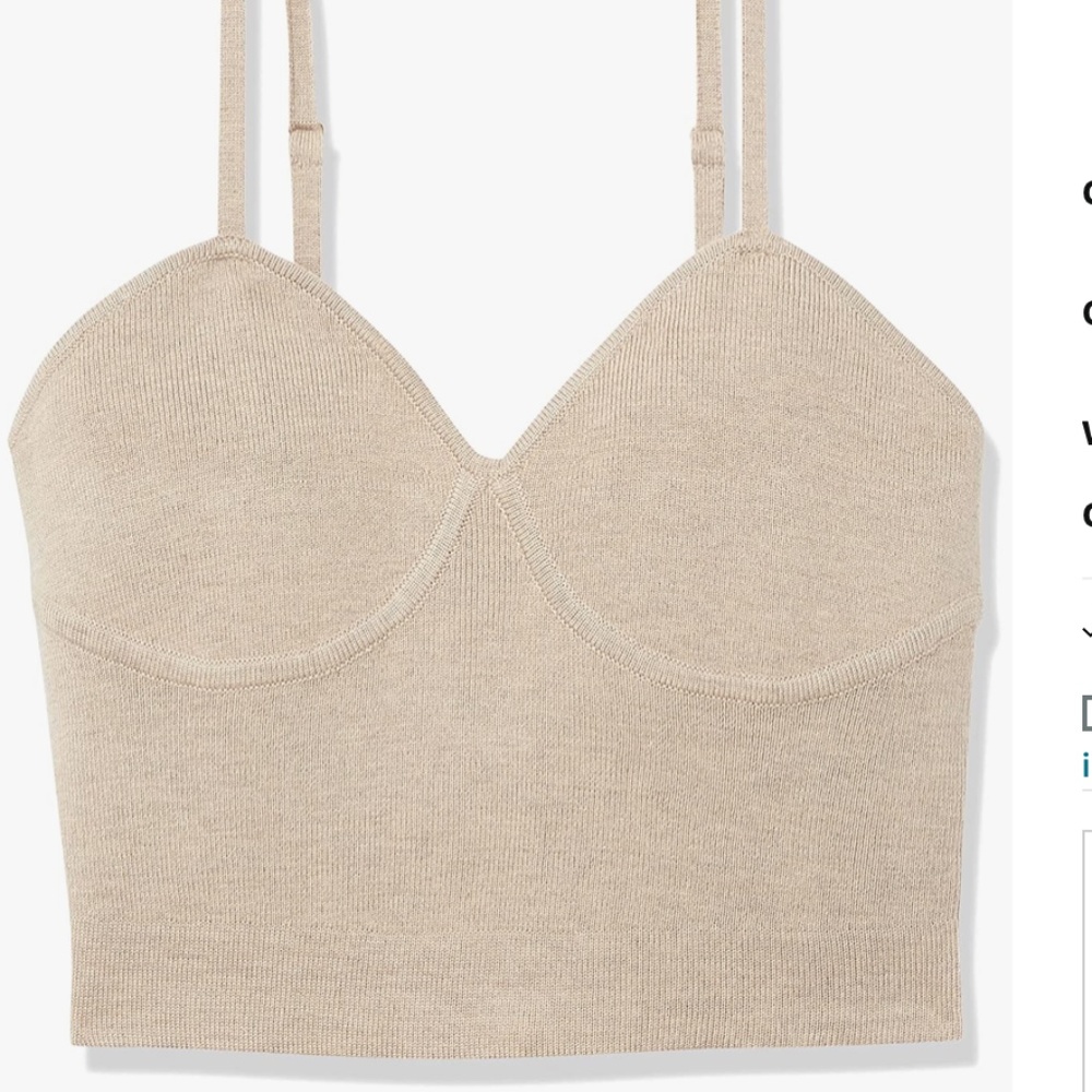 The Drop Women's Catalina Sweater Bralette Top, Heather Sand, L